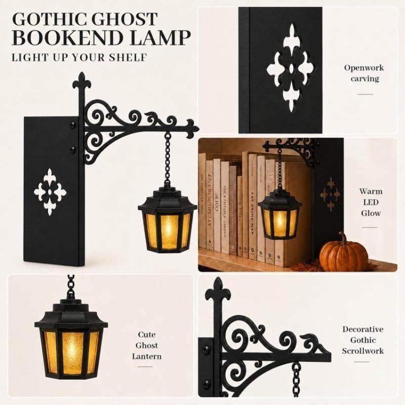 Gotischer Buchständer mit Hängelaterne, Atmosphärische Lampe für die Bibliothek, Dekorative Souvenir für Lesebegeisterte