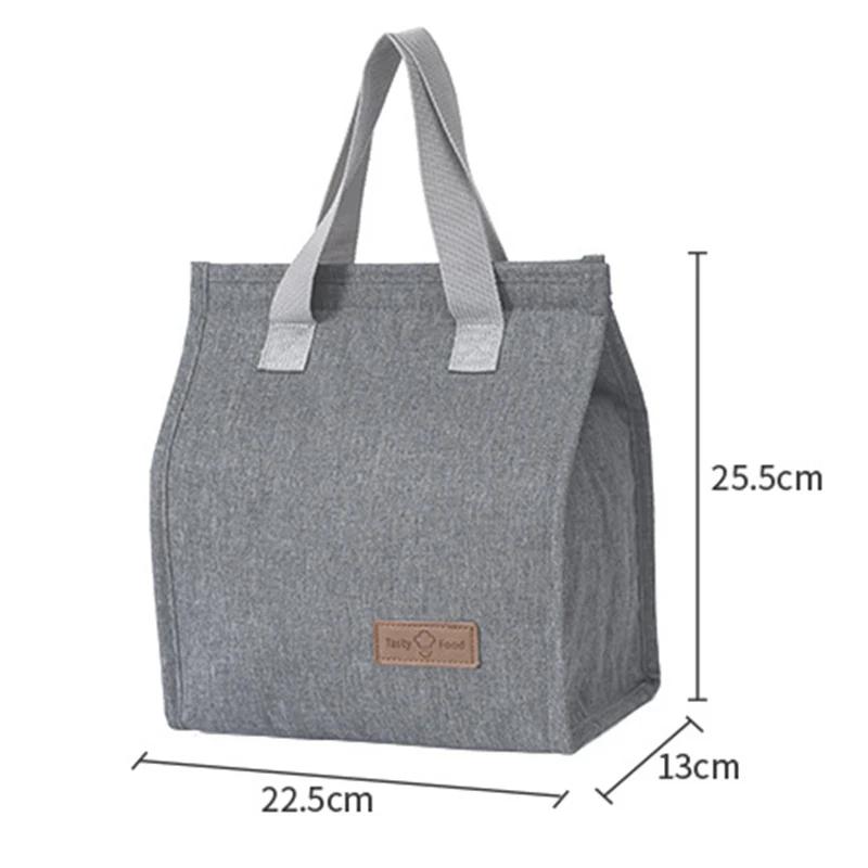 Durable Oxford Insulated Lunch Bag With Leakproof Thermal Lining Handle For Office School Picnic Travel