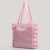 Large-capacity Tote Bag with Bow Tie, Stylish Handbag with Transparent Shoulder Strap