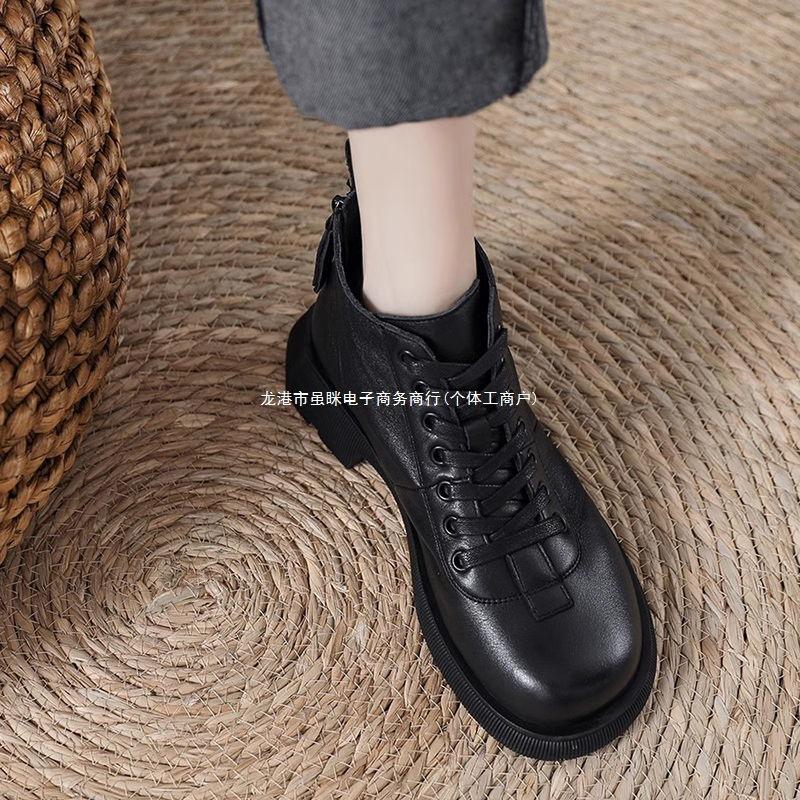 Brown British Martin Boots Women's 2025 Autumn New Short Women's Boots Casual Versatile Retro Short Boots Adult