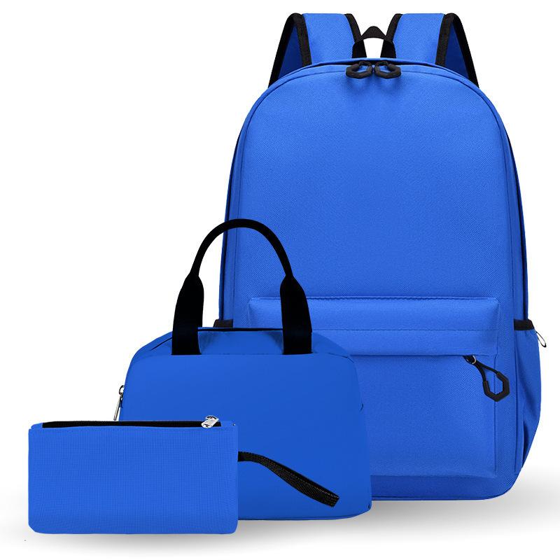 Large Capacity Schoolbag with Shoulder Strap; Student Three-piece Pencil Case Set