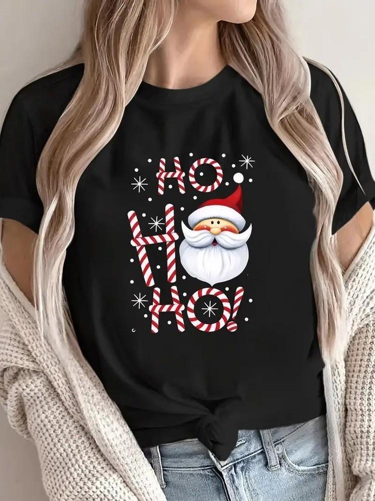 

HO HO HO and Snowflake Print Shirt S-5XL Q7458 2XL