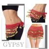Gypsys Costume Accessories for Women Belly Dance Outfits Head Scarf with Belly Dance Coins Hip Scarf Chain Bracelets