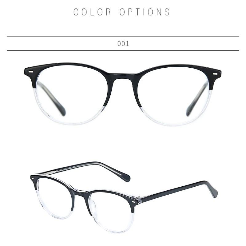 

Ретро ацетат круглые очки оправы для мужчин и женщин винтажные анти-синий свет фотохромные линзы оптические рецептурные очки