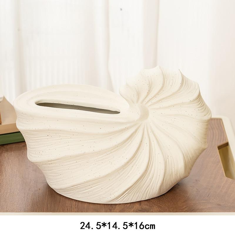 

Nautilus Shell Ceramic Tissue Box Spiral Seashell Tissue Holder for Living Room Bathroom Desk Office Coastal Home Decor Gift белый