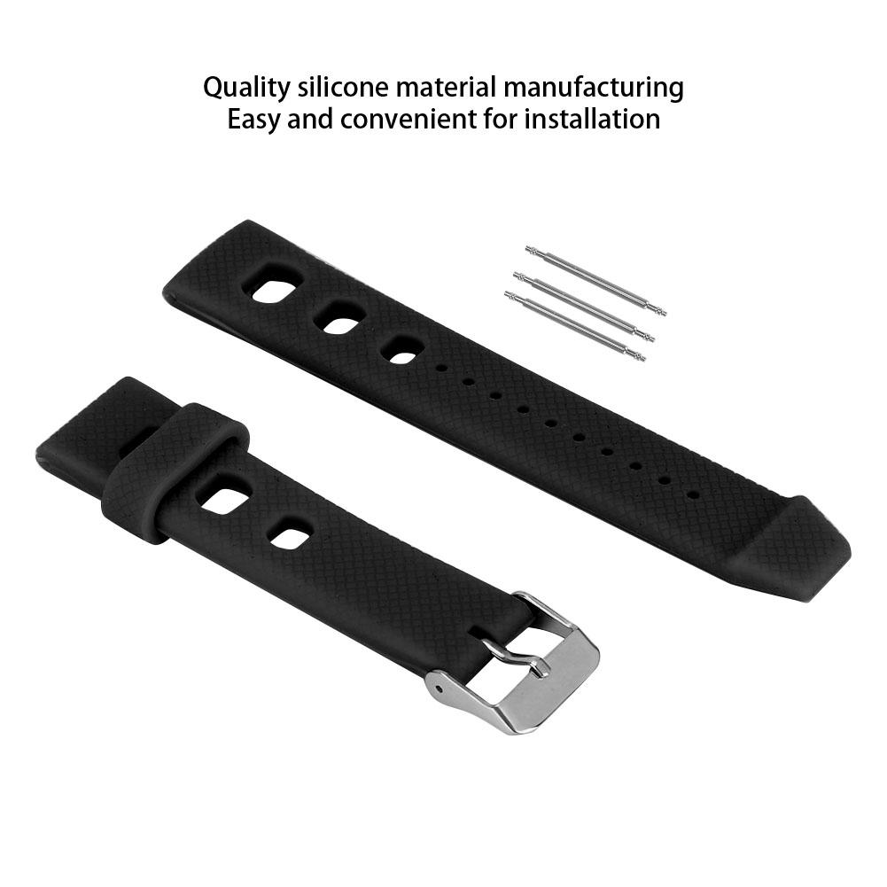 20mm Watch Band Silicone Pin Buckle Waterproof Sweat Proof Watch Strap