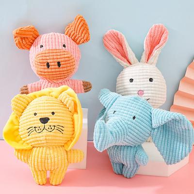 Maialino Leone Forma Peluche Morbido Resistente ai Morsi Voce Integrata Giocattolo Educativo Precoce per Animali Domestici