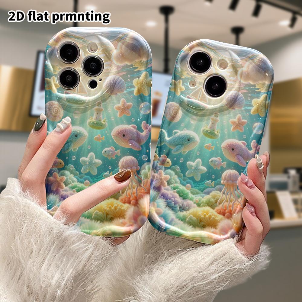 Phone Case: 2D Flat, Suitable for iPhone 18 17 16 15 14 13 12 Pro, Underwater World, Perfect Christmas and Halloween Holiday Gift