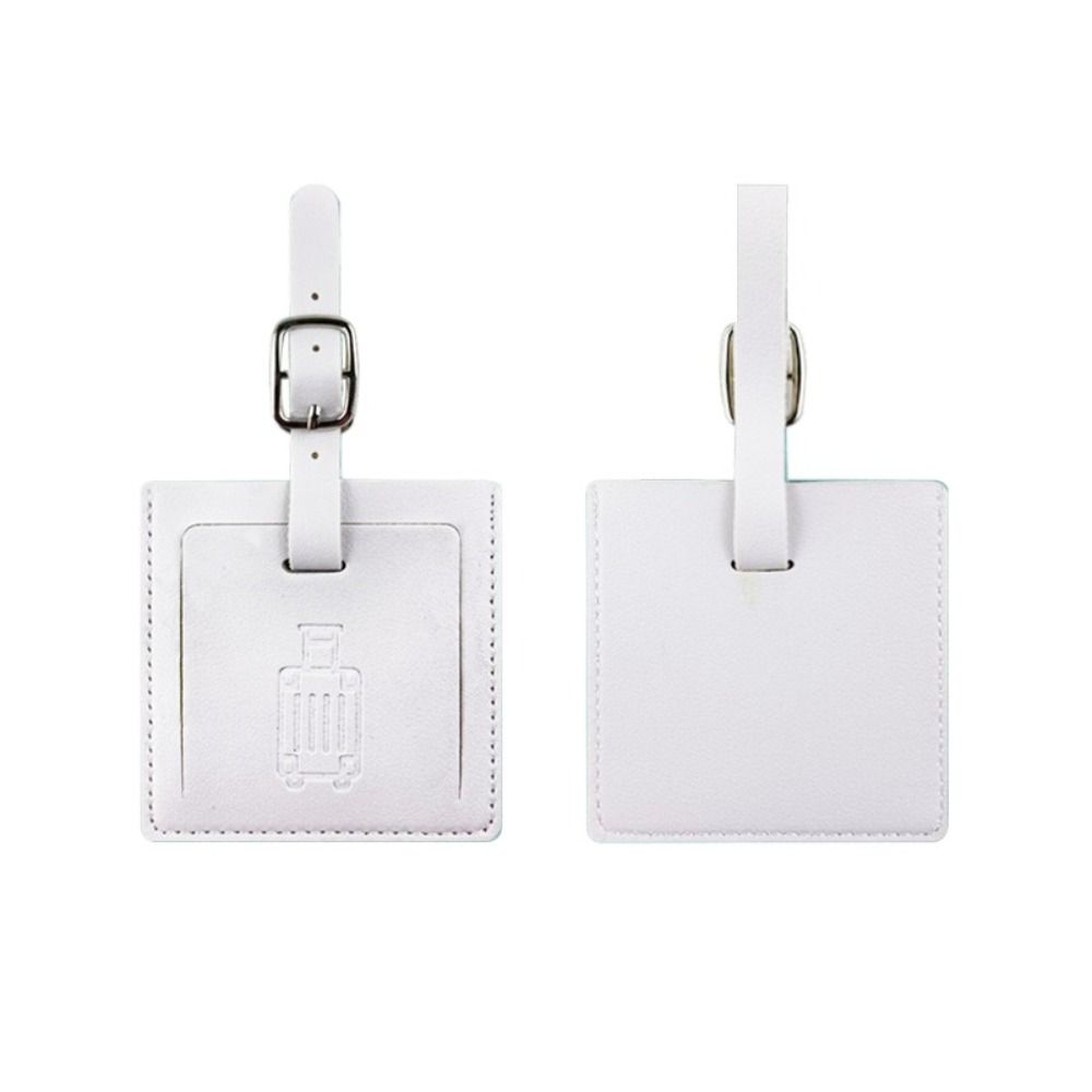 Square Shape PU Luggage Tag Colorful Airplane Suitcase Tag Soft Baggage Name Tags  Travel