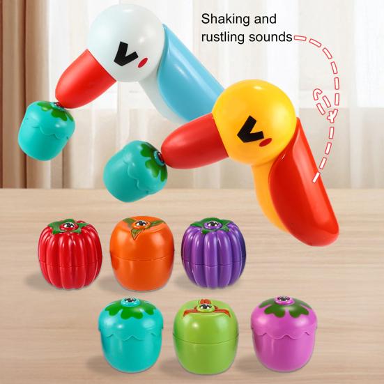 Magnetic Woodpecker Fruit Pick Toy 360 Degrees Rotating Fruit Tree with Music LED Light Educational Toddlers Boys Girls Fine Motor Skills Bird Fishing