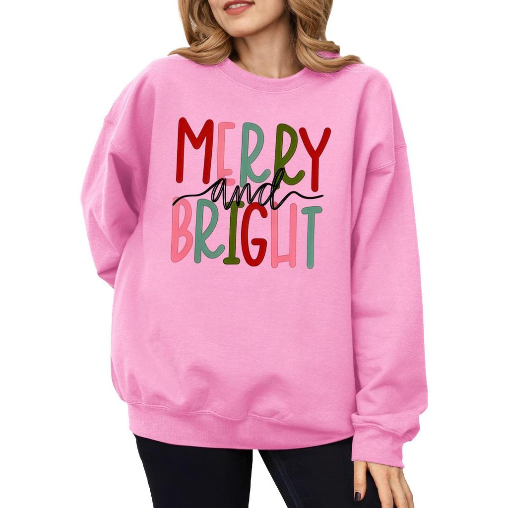 2025 Autumn/Winter Women's Trendy Christmas Casual Round Neck Printed Hoodie