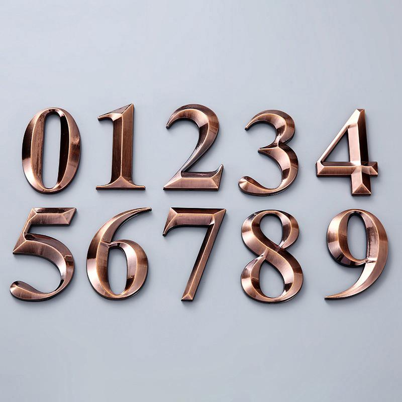 2.7-Inch Abs Metal Sensing Number Plate 7Cm Stereoscopic House Number Digital Door Head Stereoscopic Characters