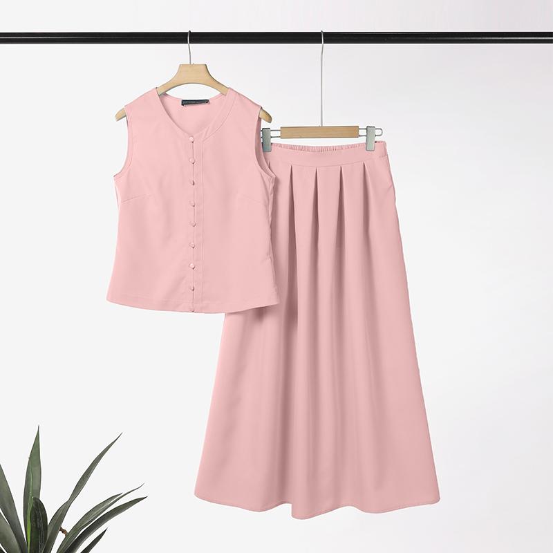 

ZANZEA Женские летние майки и брюки с широкими штанинами, повседневные костюмы-двойки 5XL розовый