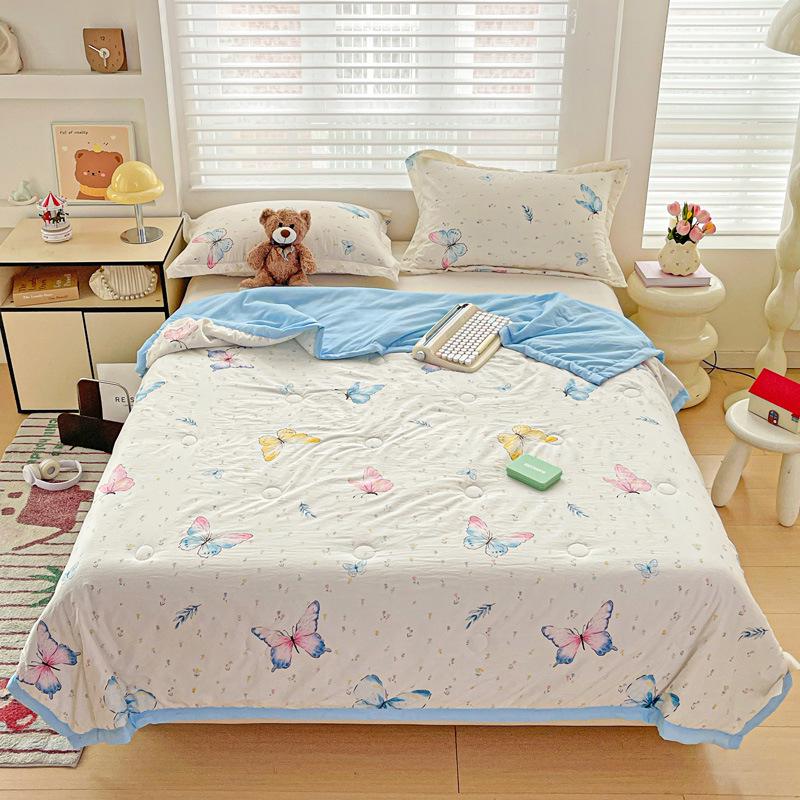 Class A Washed Cotton Soybean Fiber Gauze Quilt - Double Layer Summer Cool, Machine Washable