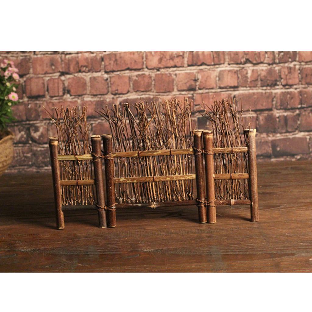 Mini Fence Home Chinese Kongfu Tea Ceremony Natural Bamboo Rustic Decor S #3