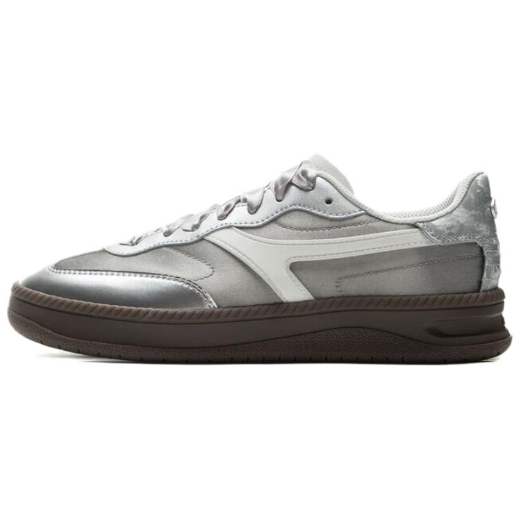 New LiNing Green Rattan Anti-Slip And Wear-Resistant Coverage Low-Top Skateboard Shoes Women's Gray Silver AGCV028-4