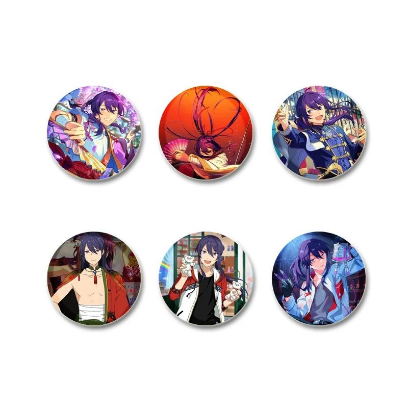 32/44/58MM Tinplate Brooch Ensemble Stars SOUMA KANZAKI Round Pins Cute Cartoon Badge for Backpacks Clothes Accesoory Jewelry