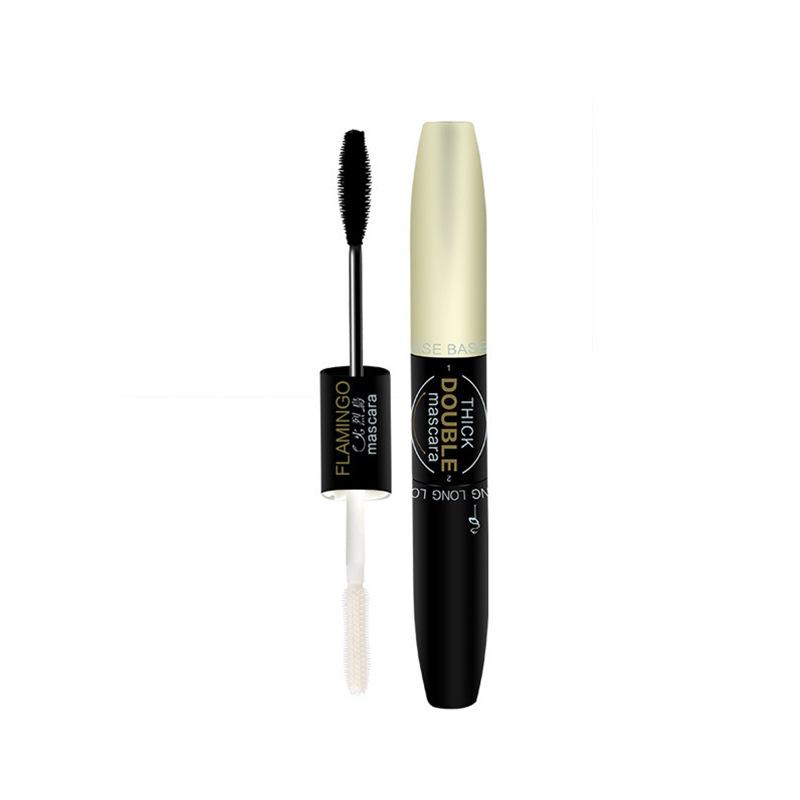 Flamingo Velvety Double-Ended Mascara: Natural Lengthening & Volumizing, Lash-Safe, Smudge-Resistant