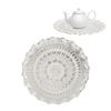 Turkish Tea Coffee Serving Tray Vintage   Embossed Pattern Round Coffee Plate for Bar Outdoor   Dessert