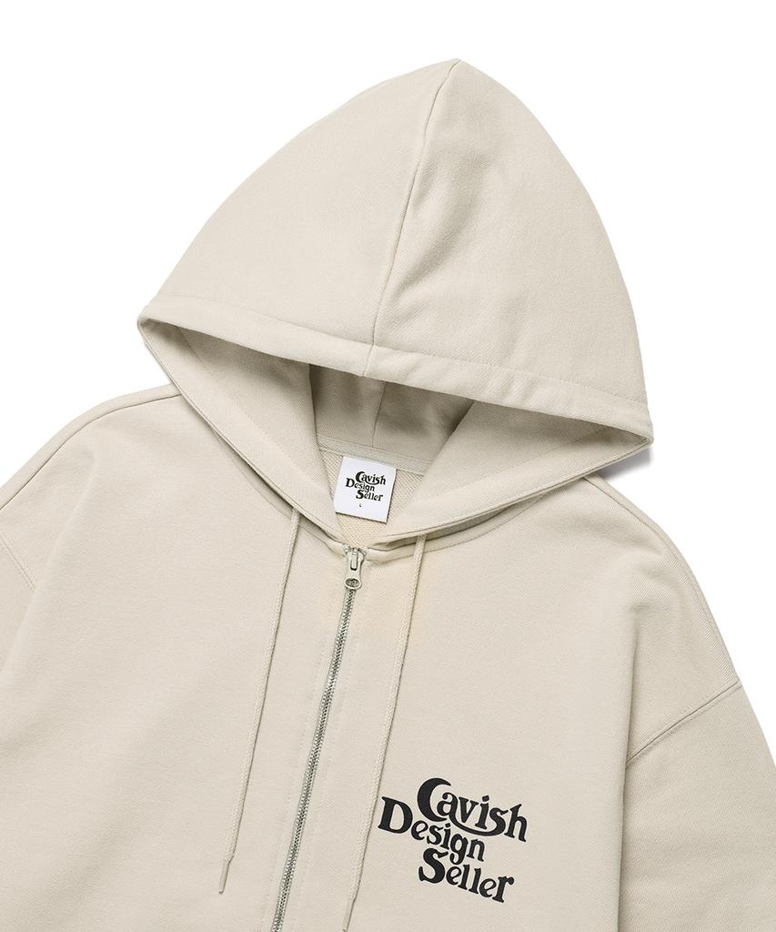 Cavish Seller Logo Zip Up Hoodie Beige(Cv2Fsum480A)