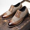 Large Size Leather Shoes Men's Retro Daily Casual Shoes Business Dress Engraved Brock Comfortable Breathable Men's Shoes