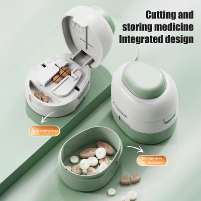 Yousheng Taglia Pillole 2 in 1 Divisore Regolabile 1/2 1/4 con Lama Affilata Scomparto Portaoggetti Portatile Sicuro Taglia Compresse per Piccole Medie e Grandi