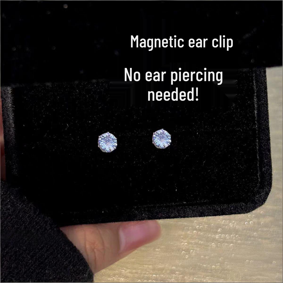 Luxe Zircon Magnetic Ear Clip: Elegant, Creative Design