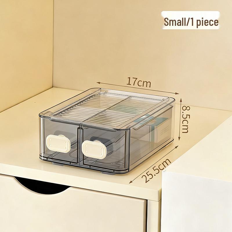 Transparent Dustproof Stackable Medicine Storage Box - Multi-functional Large Drawer-Type for Household Use