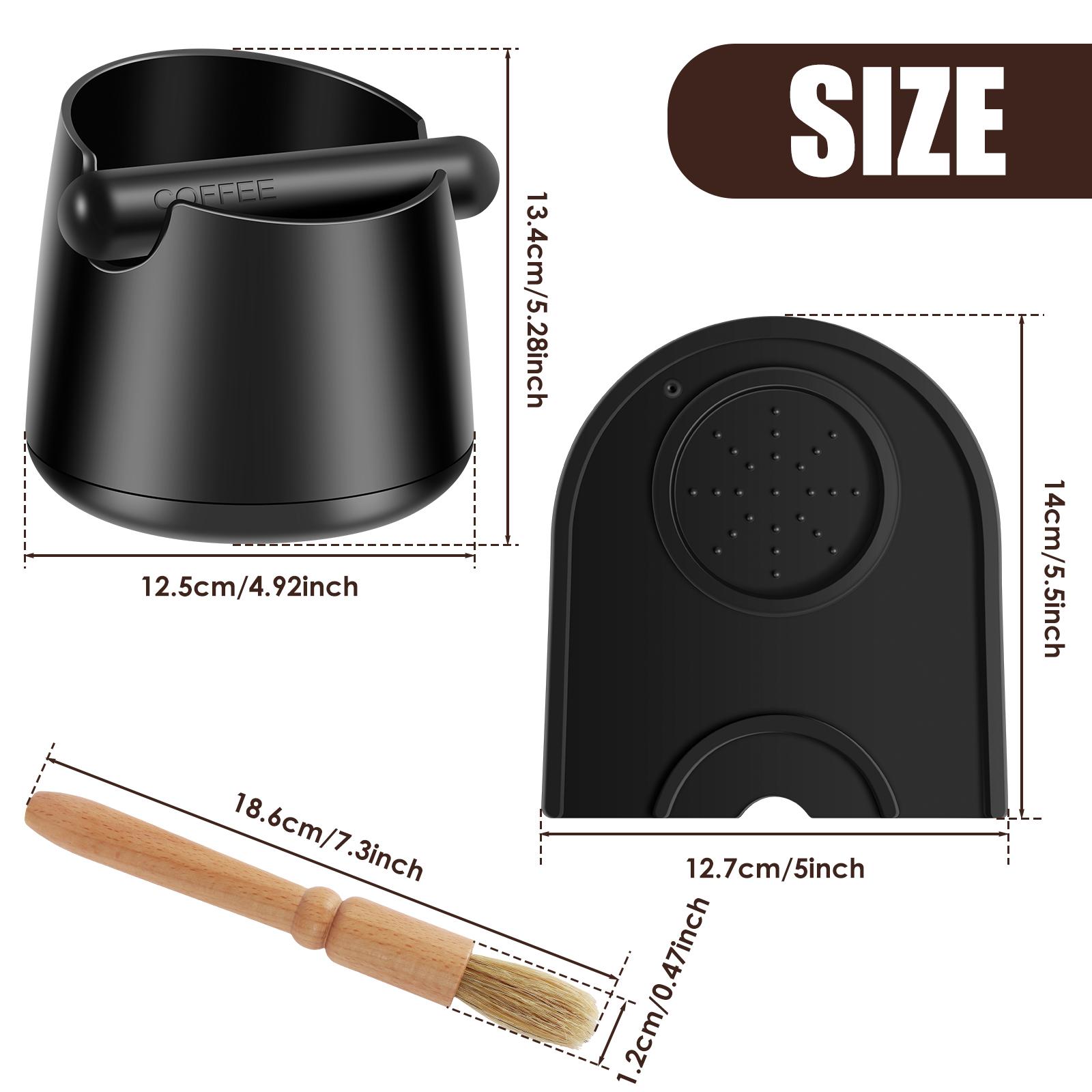 

Coffee Knock Box Stainless Steel Espresso Knock Box Non Slip Coffee Ground Knock Box with Rubber Ring Beveled Coffee Ground Bin