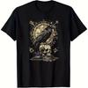 Men'S and Women'S Viking Raven Skull Gothic Steampunk T-Shirt Norse Viking Raven and Rune Stone Design
