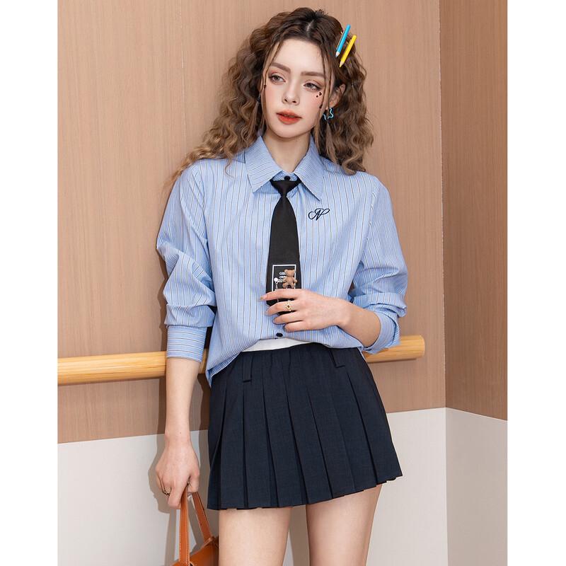 ET BOITE Women's Minimalist Striped Casual Shirt