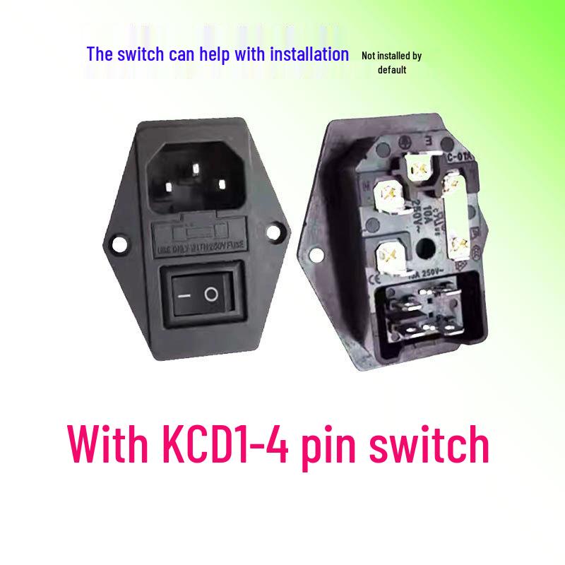 Universal AC Socket with 2-pin, 3-pin, and 4-pin, Switch, and 10A Fuse (Model AC-01A).