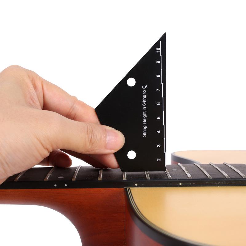 Black Electric & Acoustic Guitar String Height and Spacing Ruler