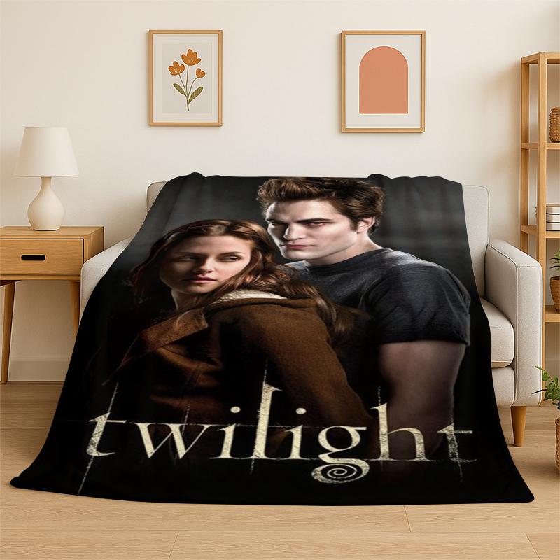 Classic Twilight Saga Edward Bella Flannel Blanket Soft Warm Throw Blanket for Bedroom Living Room Bed Travel Camping Picnic
