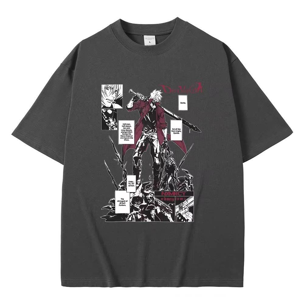 Hip Hop Cotton Game Vergil Dmc Oversize TShirt Devil May Cry for Men Women Tops Streetwear Summer Tee Game Enthusiast Fan Shirt