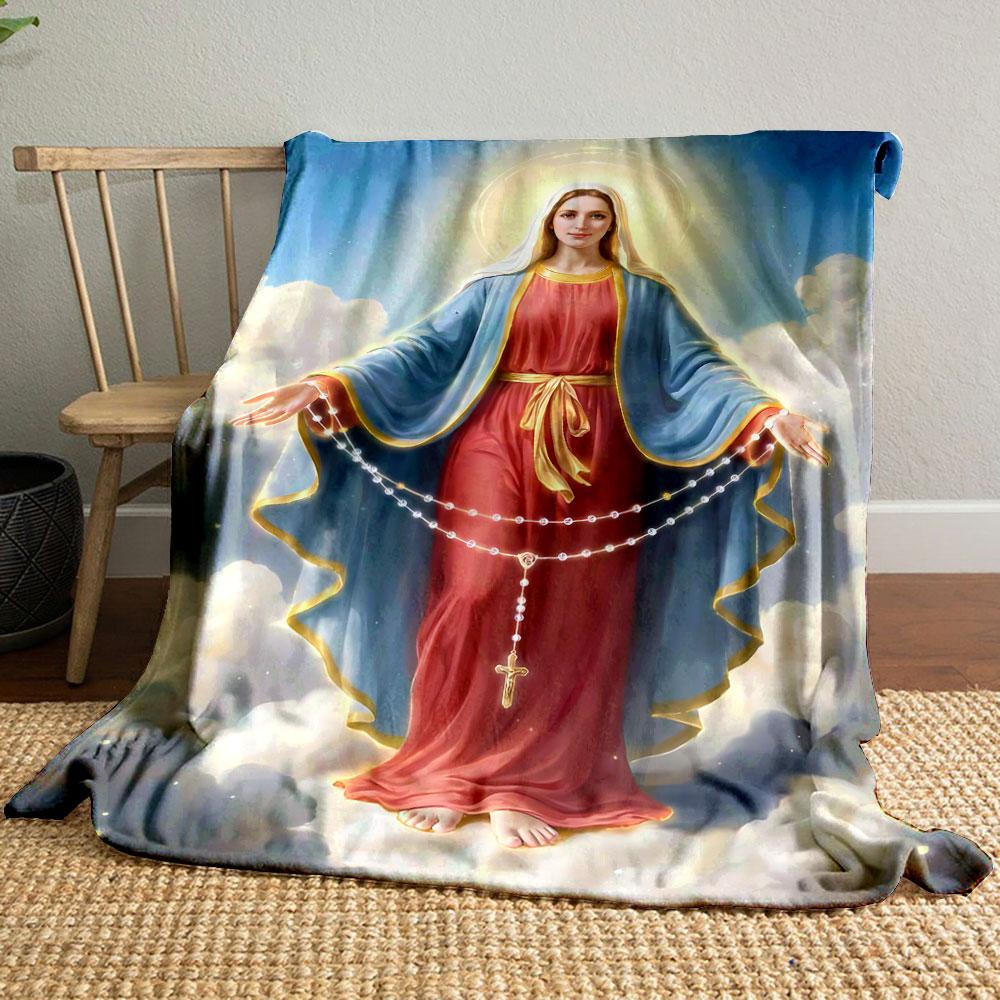 

Our Lady of Grace Rosary Cloud Blanket Printed Blanket for Living Room Bed Couch lunch break Soft Cozy Blanket for Friend s festival Gift 80cm x 120cm