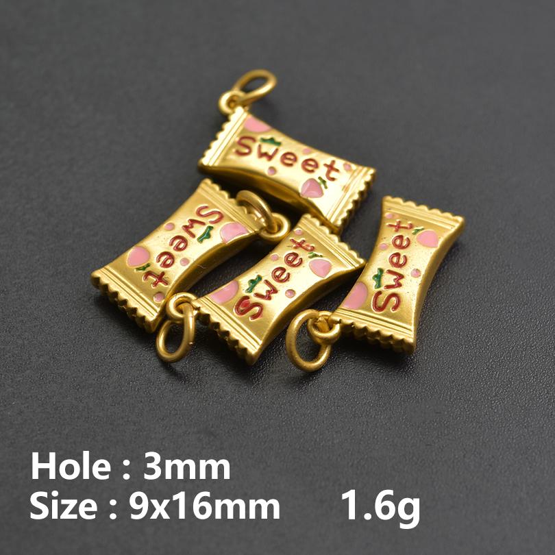 13pcs/Lot Mix Dessert Cake Ice Cream 3D Gold Color Enamel Charms For Jewelry Making Supplies Candy DIY Cute Pendant Accessories