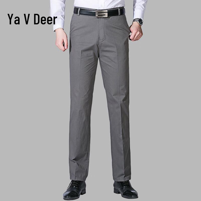 Yalu Men s Business Casual Straight-Leg Trousers 33