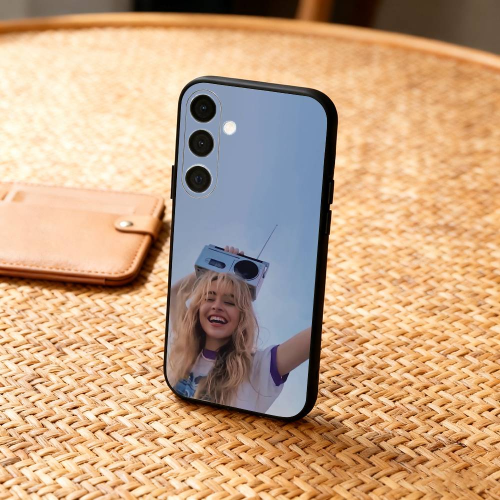 S-Sabrina Carpenter Singer Phone Case For Samsung A73,A21s,A22,A31,A32,A52,A53,A71,A80,Soft Black Shell