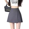 Spring 2025 Women's High-Waisted A-Line Culottes Skirt - Irregular Hem, Faux Two-Piece Midi Shorts Skirt