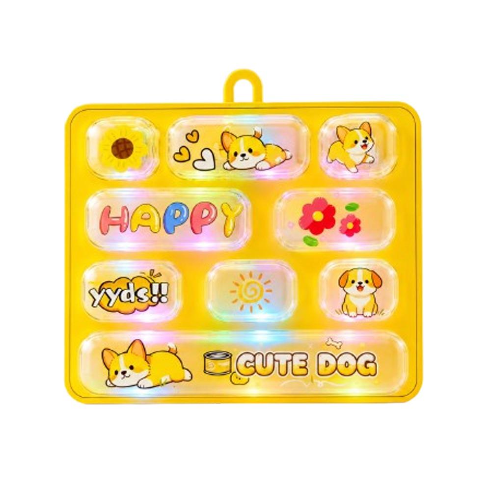 Animal Mechanical Fidget Keyboard Light-Up Fingertip Button Key Ring  Desktop Decor