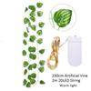 2.3m Fake Creeper Green Leaf Ivy Vine with 2m LED String Lights - Home Wedding Party Hanging Garland Artificial Flower