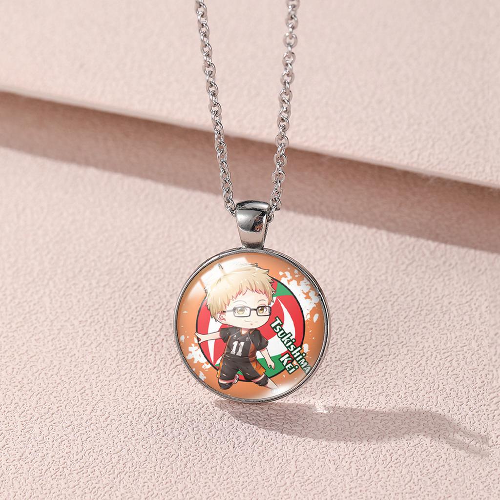 Quality Premium Hinata Shoyo Anime Necklace With Gemstone Style For Trendy Fashion Lovers