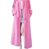 Autumn and Winter New Imitation Mink Fleece Fur Coat Loose Hooded Knee Medium and Long Large Size Coat Women