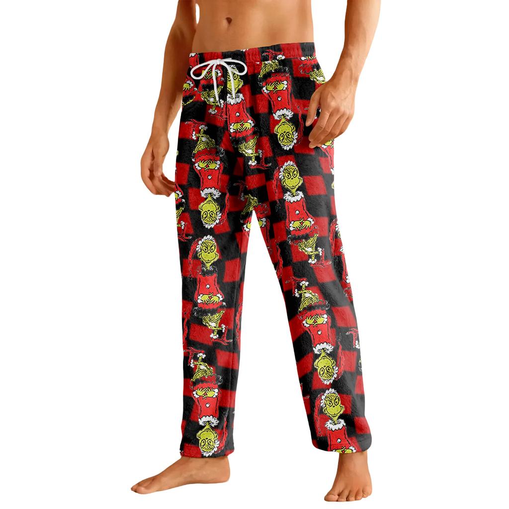 Men's Drawstring Pocket Flannel Casual Pants