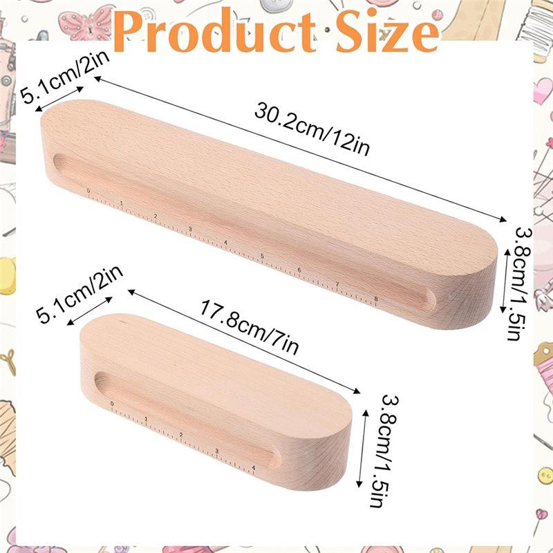 A25F-Ideal For Fabric Flattening And Ironing, 2-Pack Beech Wood Tailor Clapper, 12" And 7" Sizes For Sewing And Quilting