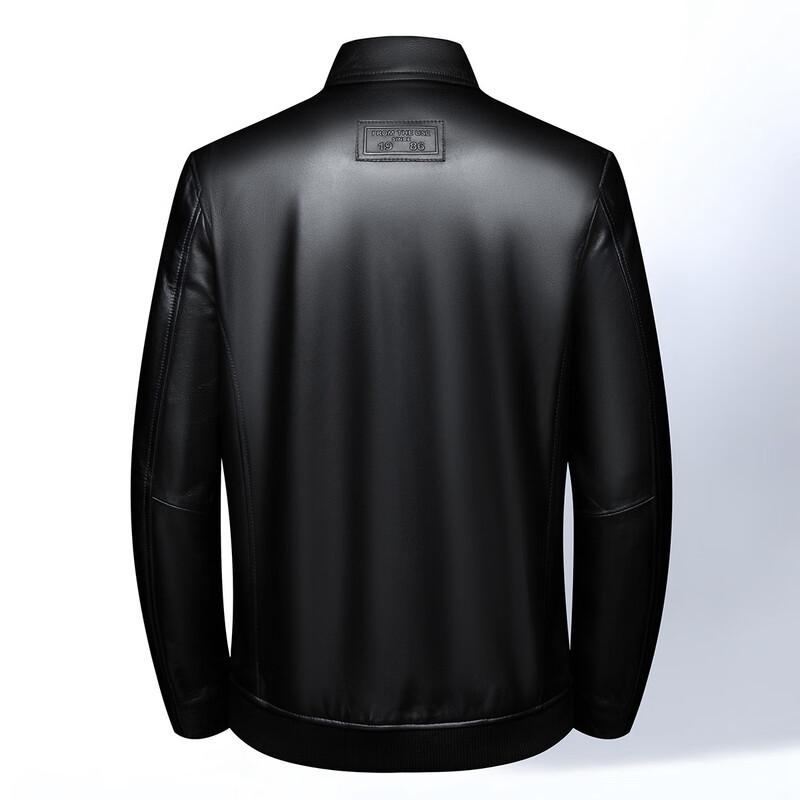 Men's Crocodile-Texture Lapel Sheepskin Leather Jacket