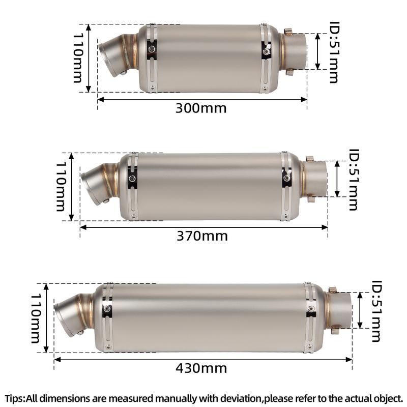 Universel 51mm Motorcykel Udstødning Lyddæmper Escape Moto med DB Killer Til PCX125 FZ1N Z900 CBR500R R6 R25 R3 R1 250SR 400NK