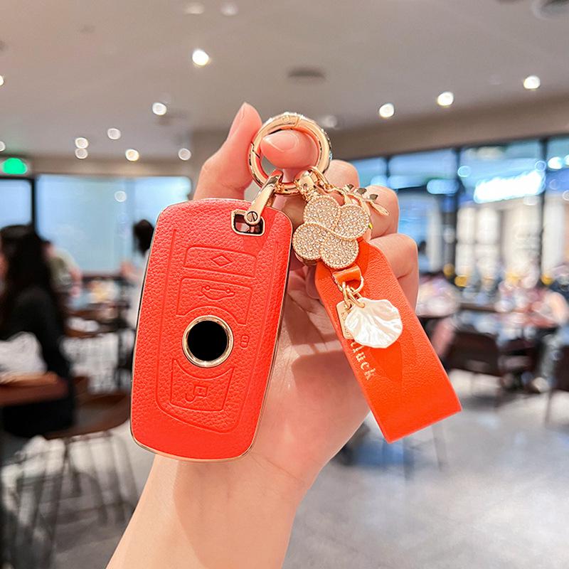 TPU Leather Car Key Case Remote Cover Shell Holder Keychain Fob for BMW 120i 225i 320i 330Li 1 2 3 Series I3 IX3 X3 X2 M3 M2 X3M