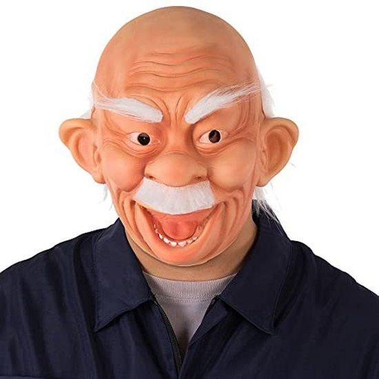 New product: Old lady and old man face mask wig, elderly mask, Halloween ghost face latex mask